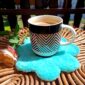 Ozdoba Kwiatek - turkus - tufting