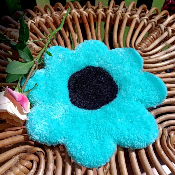 Ozdoba Kwiatek - turkus - tufting