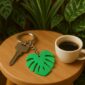 Brelok do kluczy Monstera zielony