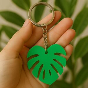 Brelok do kluczy Monstera zielony