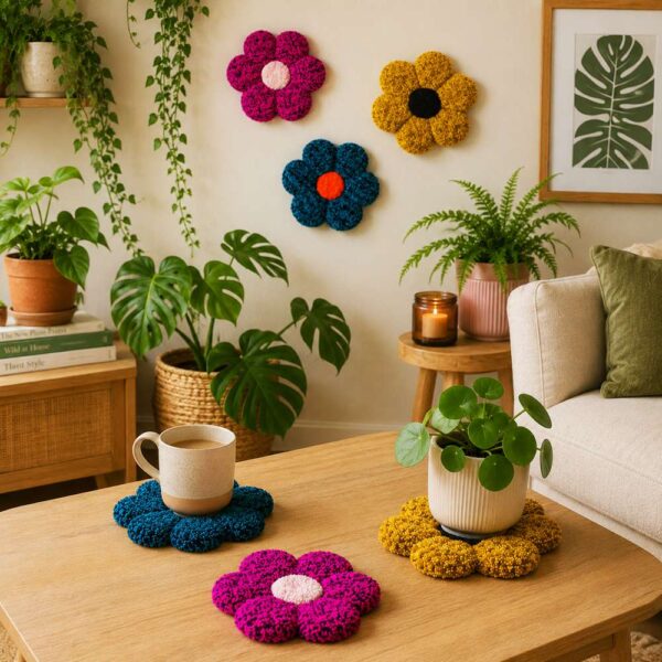 Ozdoba kwiatek Ø20 cm- tufting Ozdoba kwiatek Ø20 cm- tufting